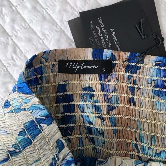 Floral Print High-Waisted Smocked Skirt By 11 Uptown Lightweight Fabric Size S - Picture 2 of 7